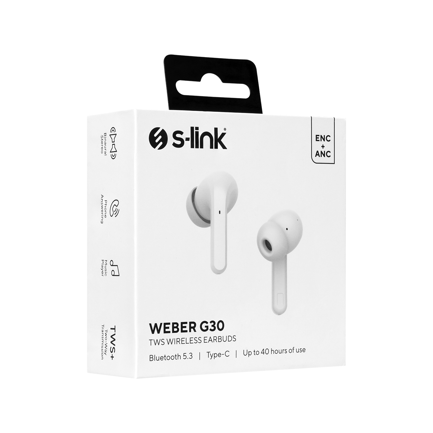 S-link Weber G30 Beyaz ENC   ANC Gurultu Onleyicili Bluetooth V5.3 TWS ...