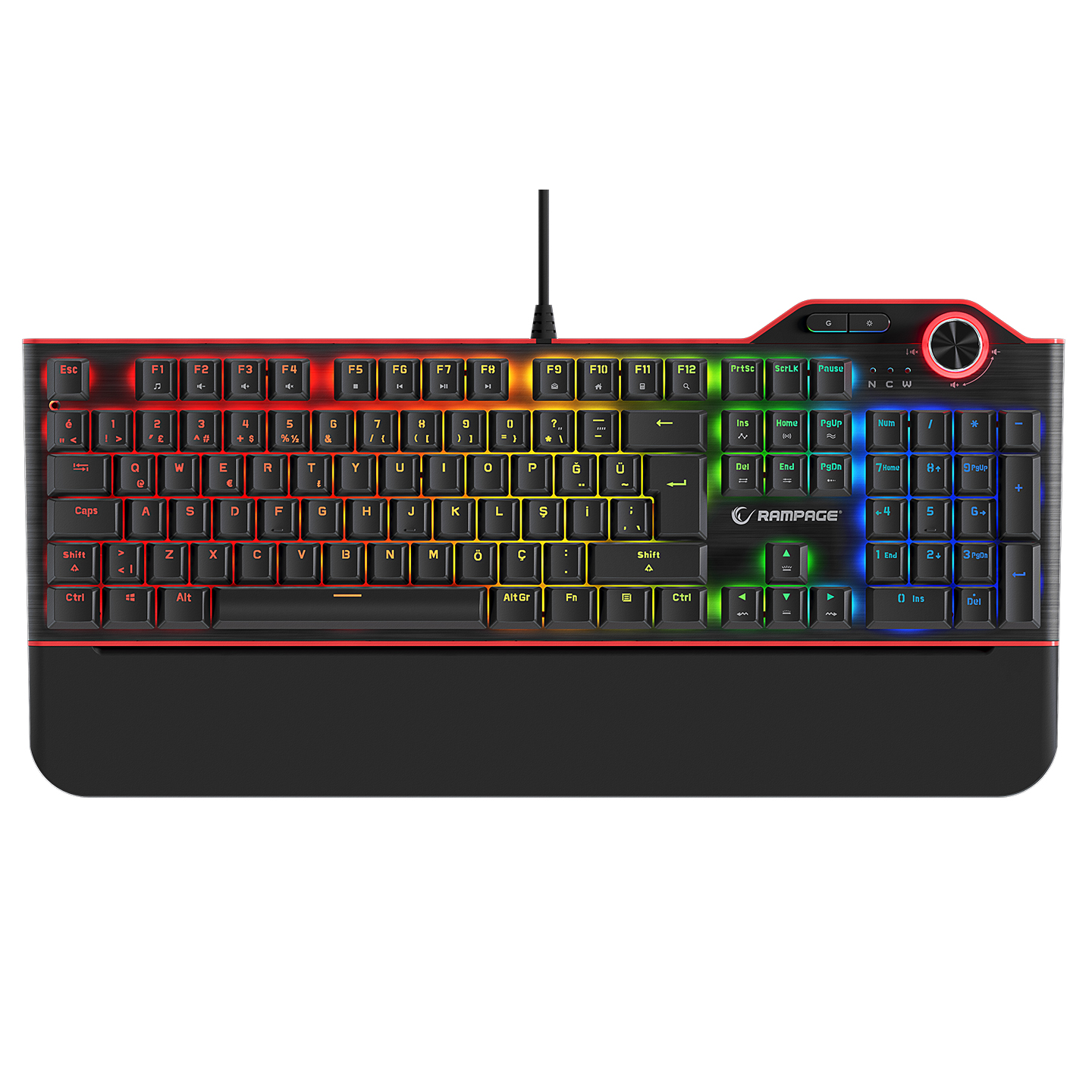 Rampage Hydra R6 Black USB RGB Backlit Gaming Pro Q Multimedia Mechanical Keyboard