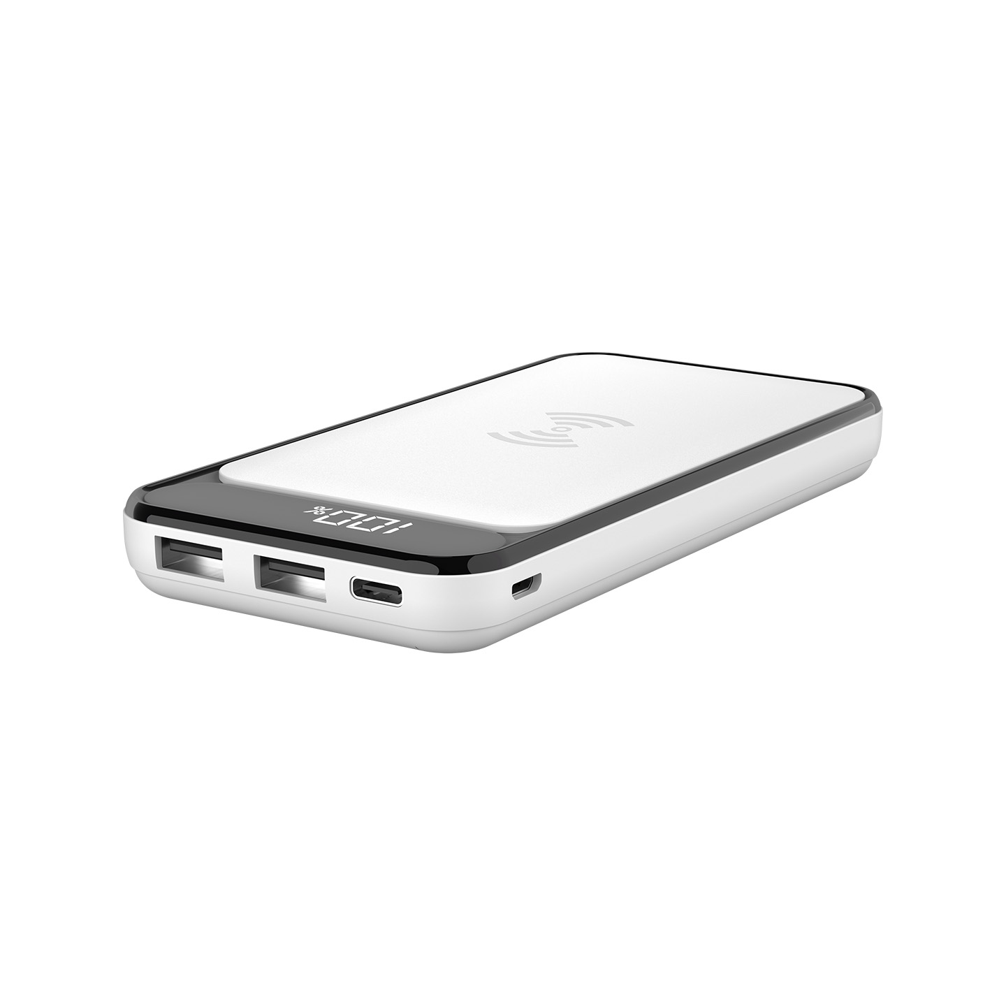 S-link IP-217W 10000mAh Powerbank 2 Usb Port Beyaz Kablosuz LCD Ekranlı Taşınabilir Pil Şarj Cihazı