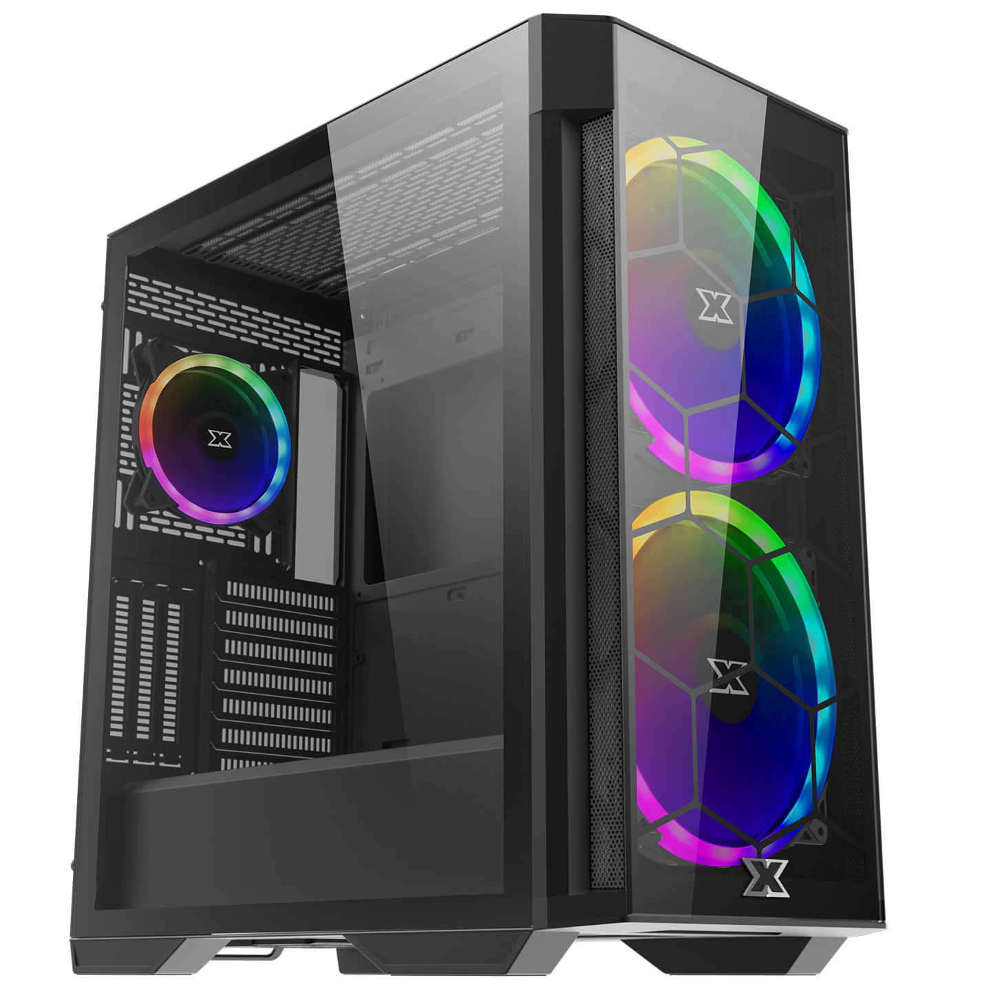 Xigmatek EN45747 VERA 2*20cm 1*12cm ARGB Fanlı Mesh Panel Tempered Camlı Gaming Oyuncu Kasası