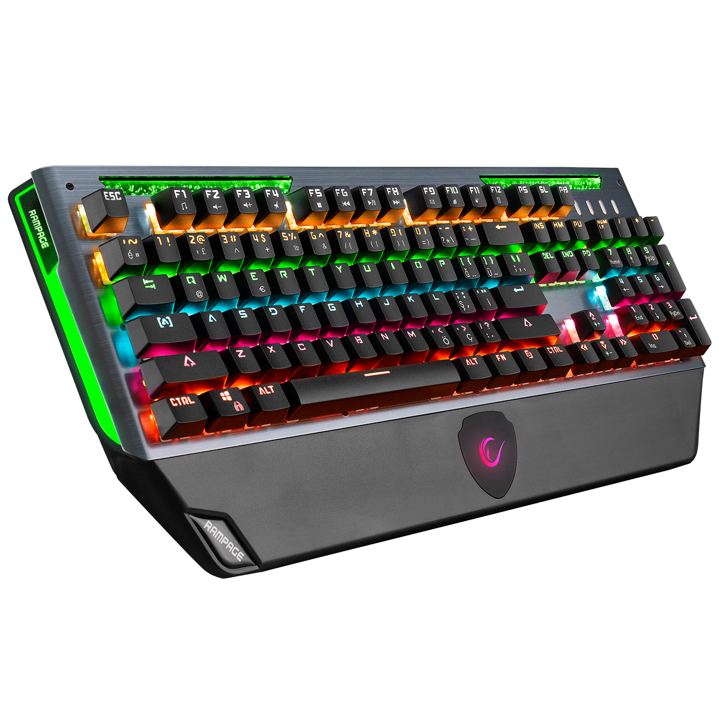 Rampage KB-R58 BULWARK Gri USB Rainbow Ledli Blue Switch Su Soğutma Efektli Mekanik Gaming Klavye