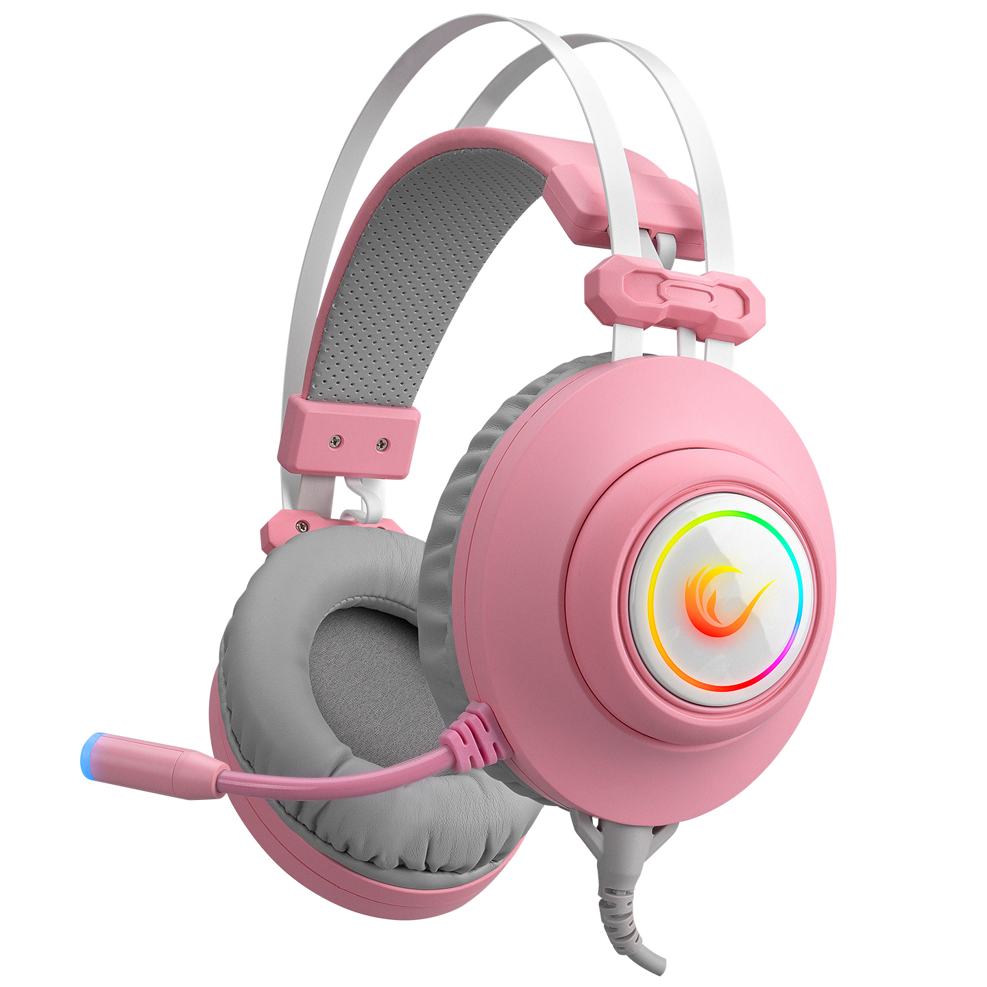 Rampage RM-K1 PULSAR PINK Usb 7.1 Surround+Vibration RGB Light Effect Gaming Headset with long flexible Microphone