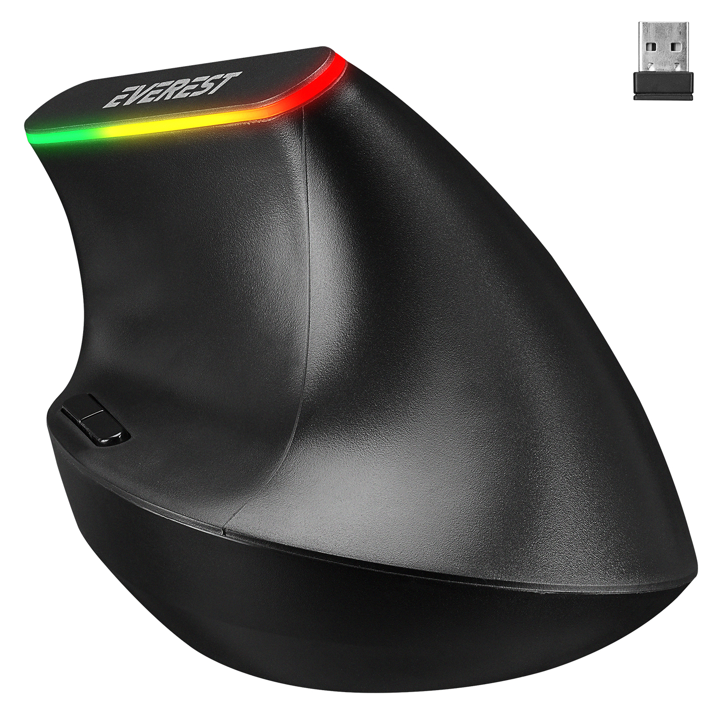 Everest SMW-618 RGB Işıklı Ergonomik Dikey Tutuşlu Vertical Siyah Kablosuz Mouse