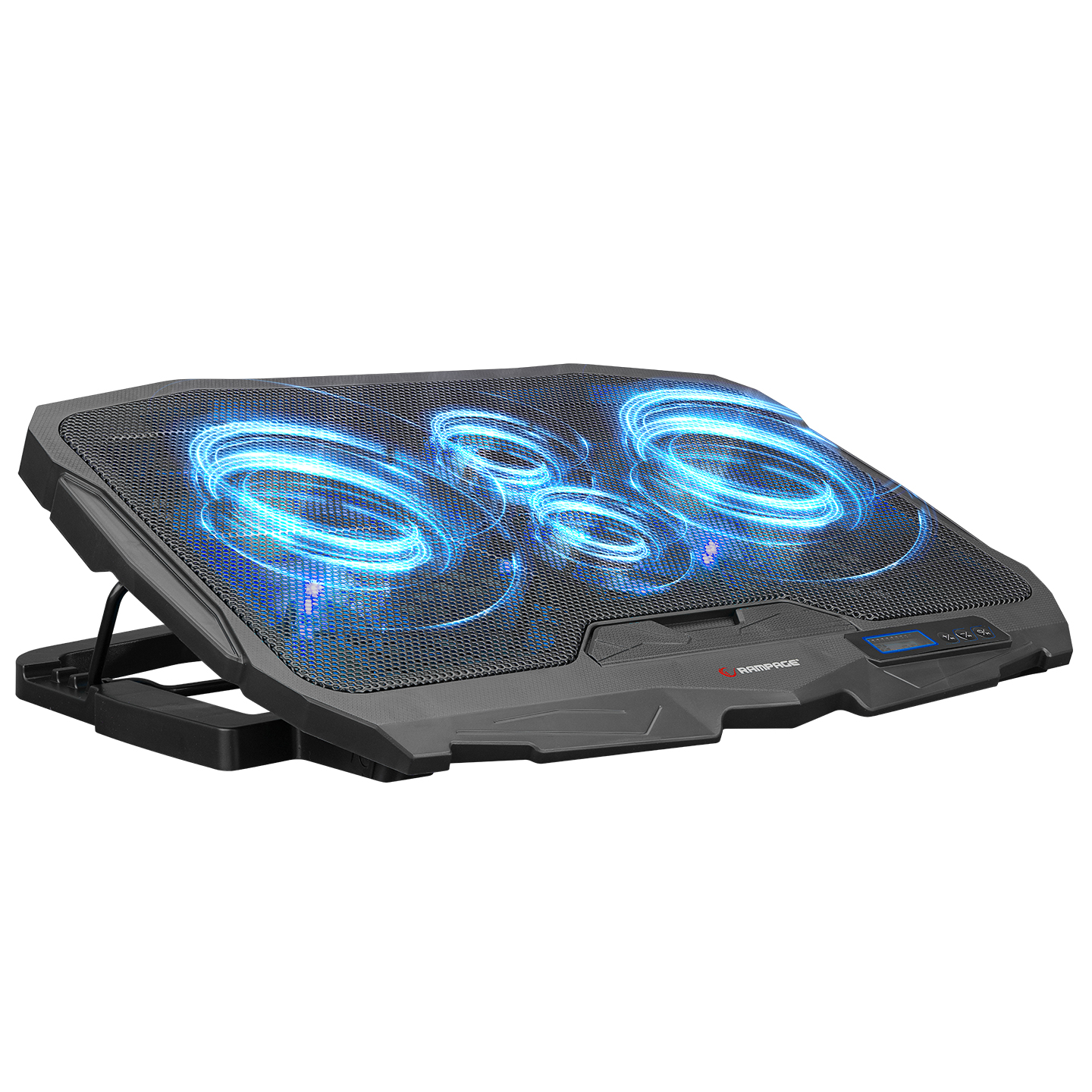 Addison Rampage AD-RC4 Mavi Ledli 2*125mm+2*70mm Işıklı Fan 15-17 Notebook Soğutucu Stand