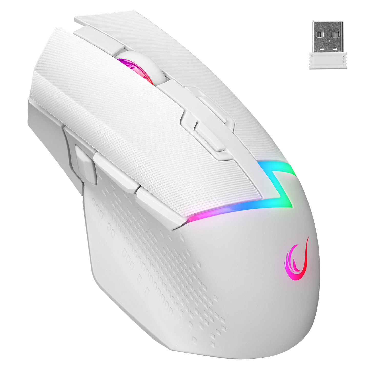 Rampage DROP M3 Beyaz RGB Şarjlı Kablolu/Kablosuz 10000DPI 10D Gaming Oyuncu Mouse