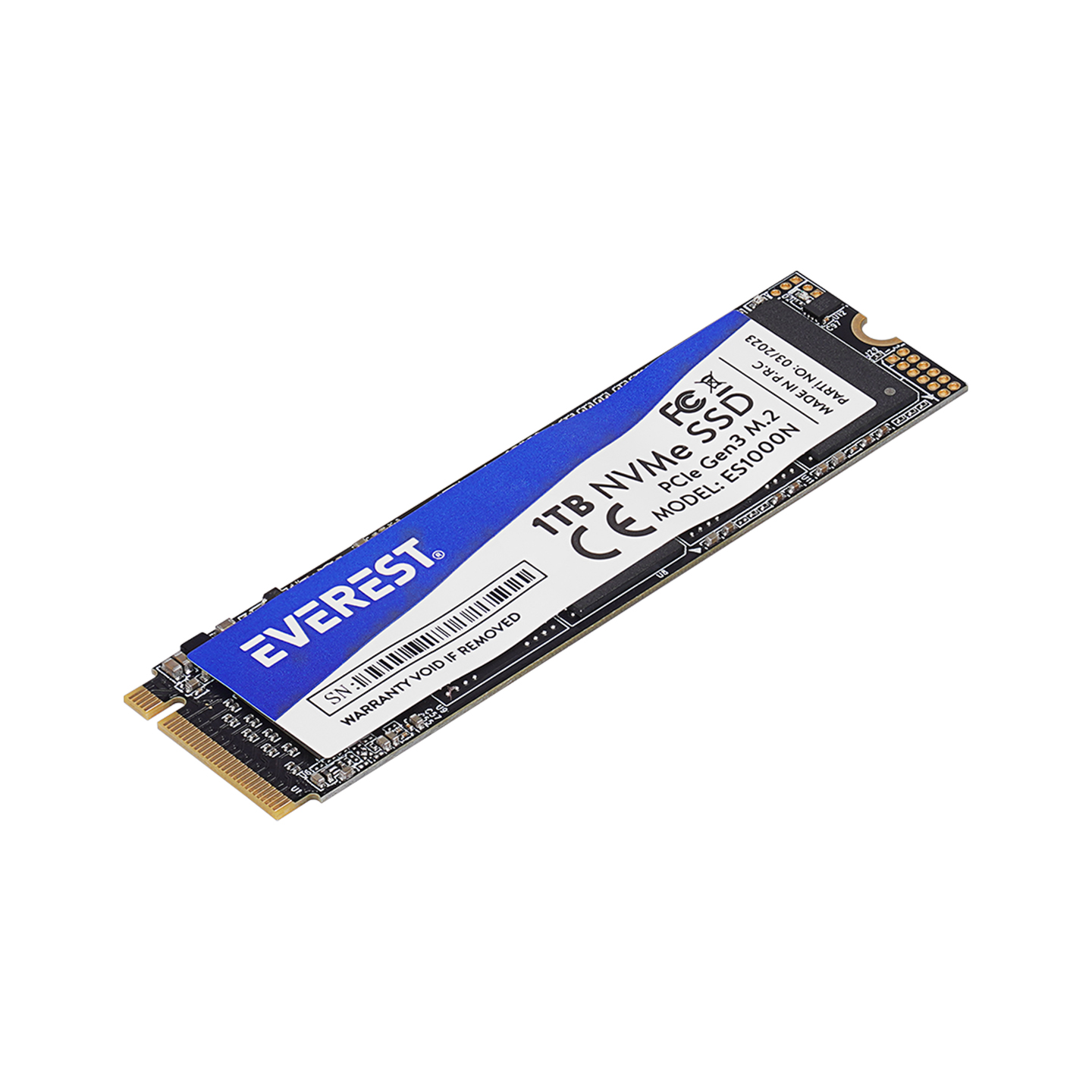 Everest ES1000N 1TB 3D NAND Flash 2500MB/1800MB PCIe Gen3 NVMe M.2 SSD (Solid State Drive)