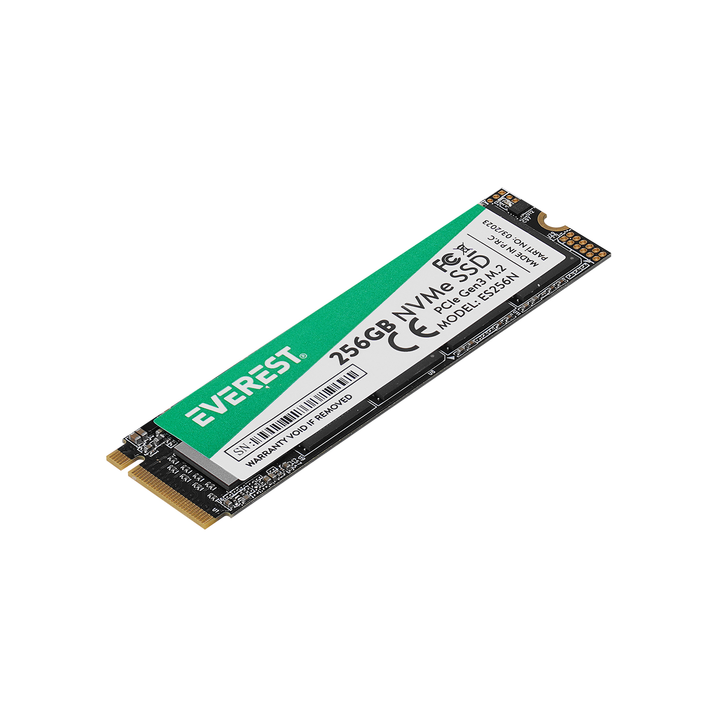 Everest ES256N 256GB 3D NAND Flash 2500MB/1800MB PCIe Gen3 NVMe M.2 SSD (Solid State Drive)