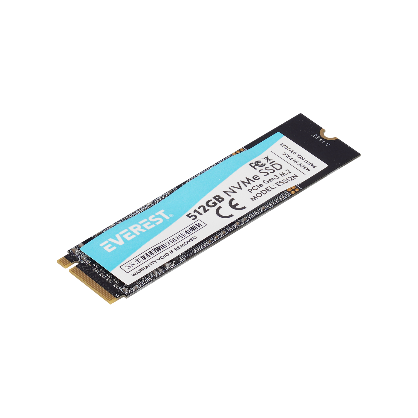 Everest ES512N 512GB 3D NAND Flash 2500MB/1800MB PCIe Gen3 NVMe M.2 SSD (Solid State Drive)