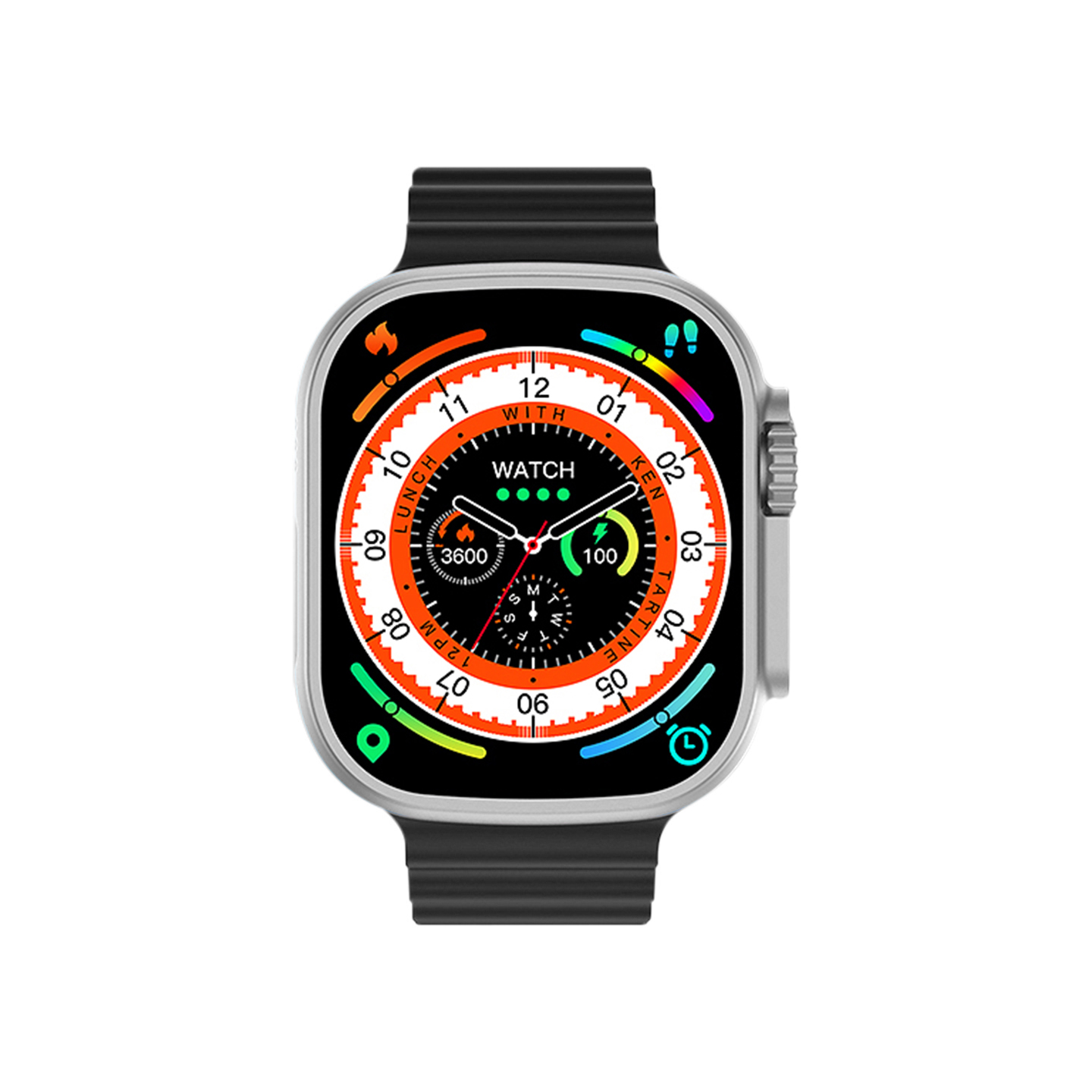 Hytech W68+ Plus Watch IOS ve Android Uyumlu MActive 2.05 inç Geniş Ekranlı Siyah Kordon Hediyeli Akıllı Saat