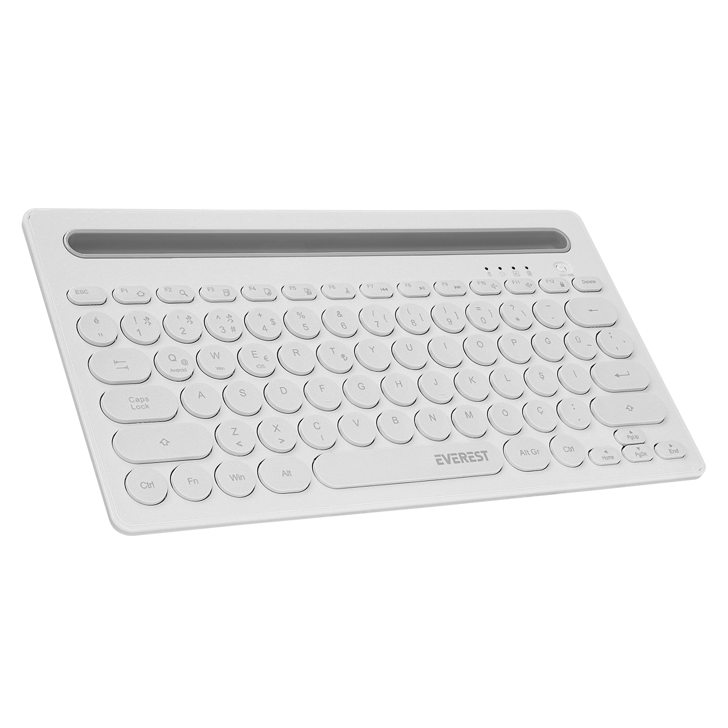 Everest KB-BT84 Beyaz/Gri Bluetooth Ultra İnce+Şarjlı Q Mac/Win/Android/Ios Uyumlu Kablosuz klavye