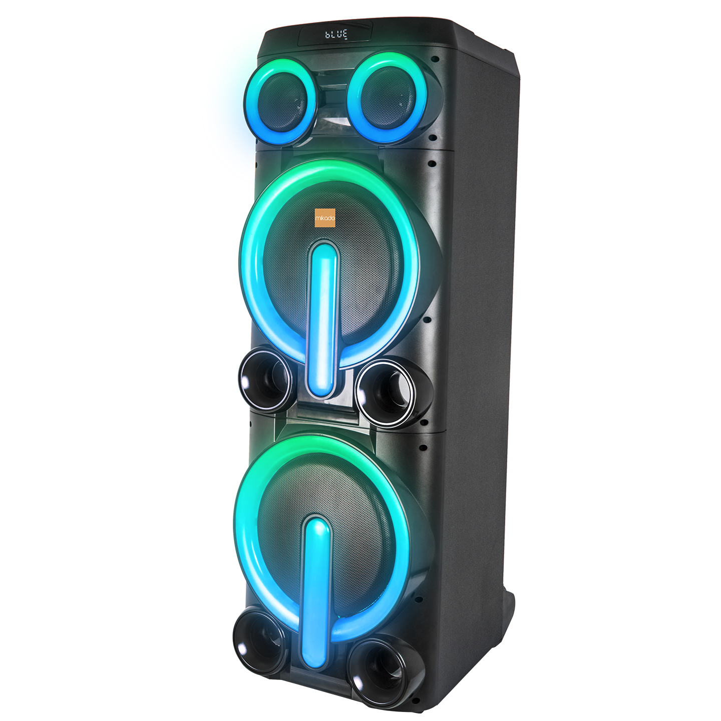 Mikado MD-103KP 200W 12V 14000mAh Bataryalı Siyah 1 UHF UV Mikrofonlu USB/BT/TF/TWS/AUX RGB 220V Kablolu Gitar Girişli P