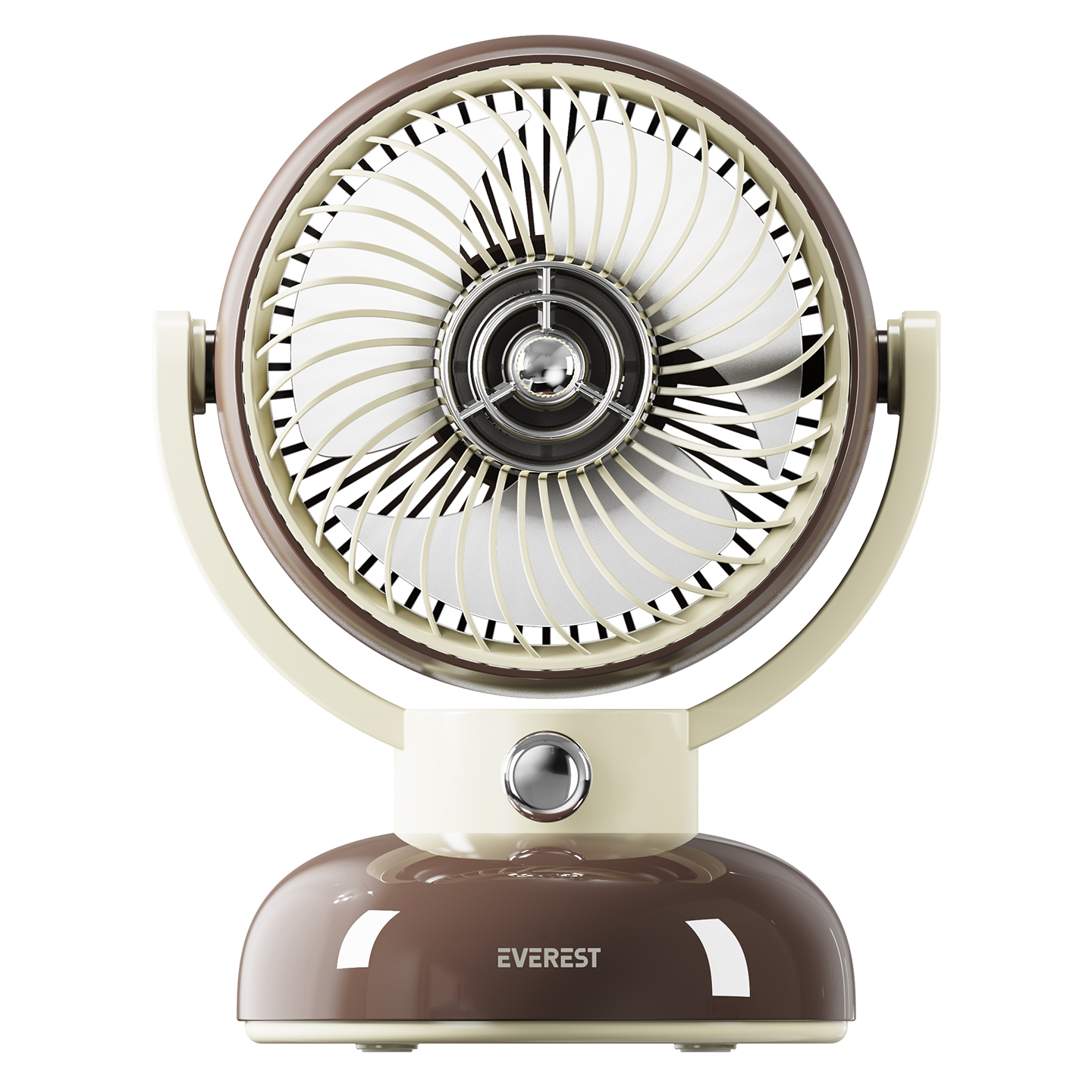 Everest EFN12 Kahve 1200mAh 3 Hız Kademe Led Işıklı Retro Masaüstü Usb Fan
