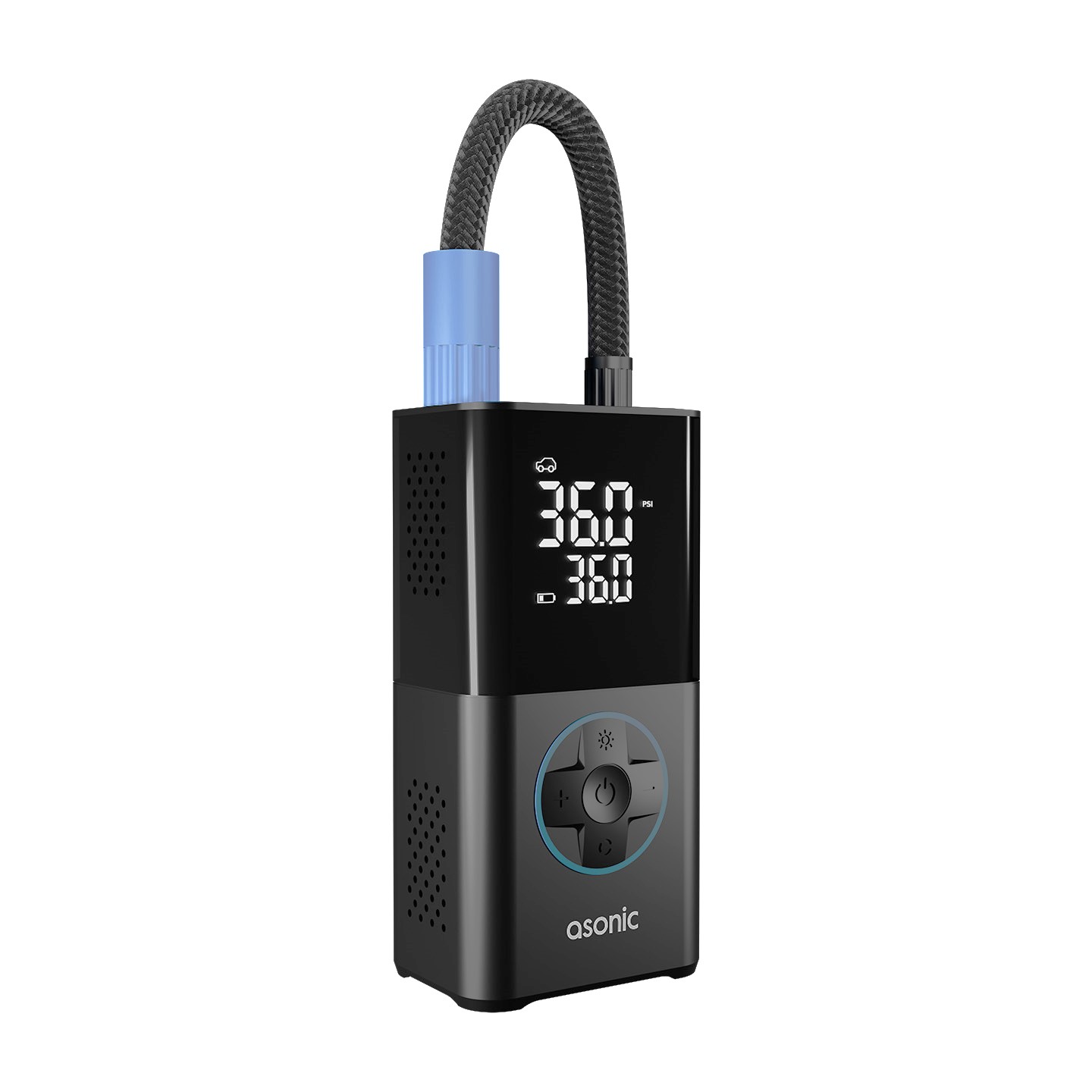 Asonic HK205 Siyah 7.4V 2000mAh 4IN1 150PSI Taşınabilir Dijital Bisiklet/ Araç Hava Kompresörü