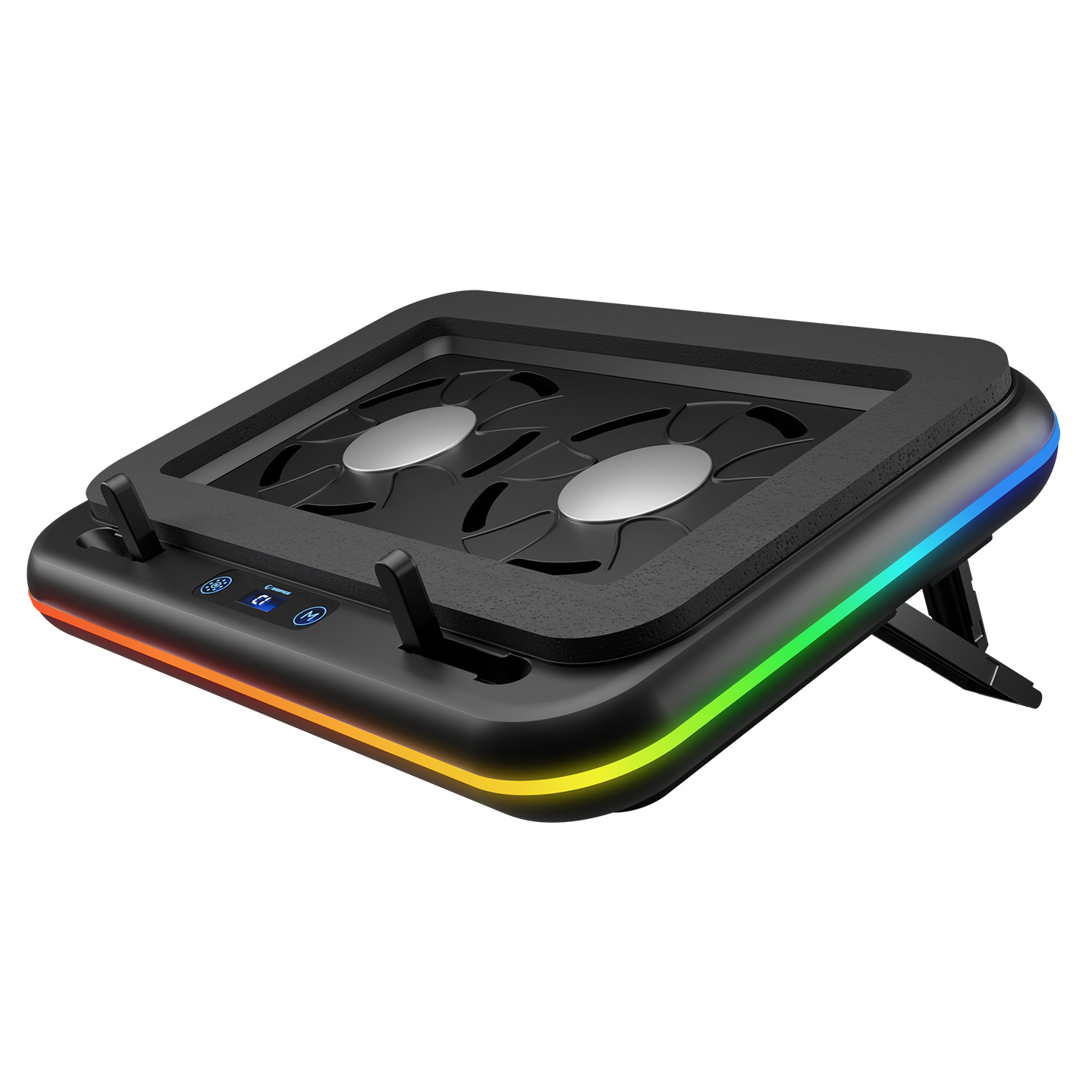 Rampage S55 Angel Siyah 5 Mod RGB 120*120mm 2 Fanlı 14-17 Led Ekranlı Notebook Soğutucu Stand