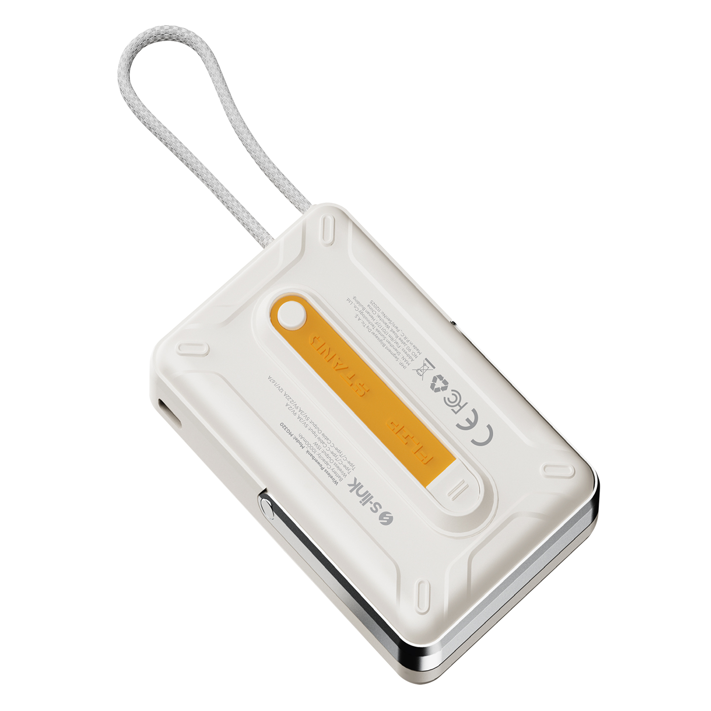 S-link MG320 10000mAh PD20W Magsafe 15W Kablosuz Type-C Beyaz Taşınabilir Metal Şarj Cihazı Powerbank