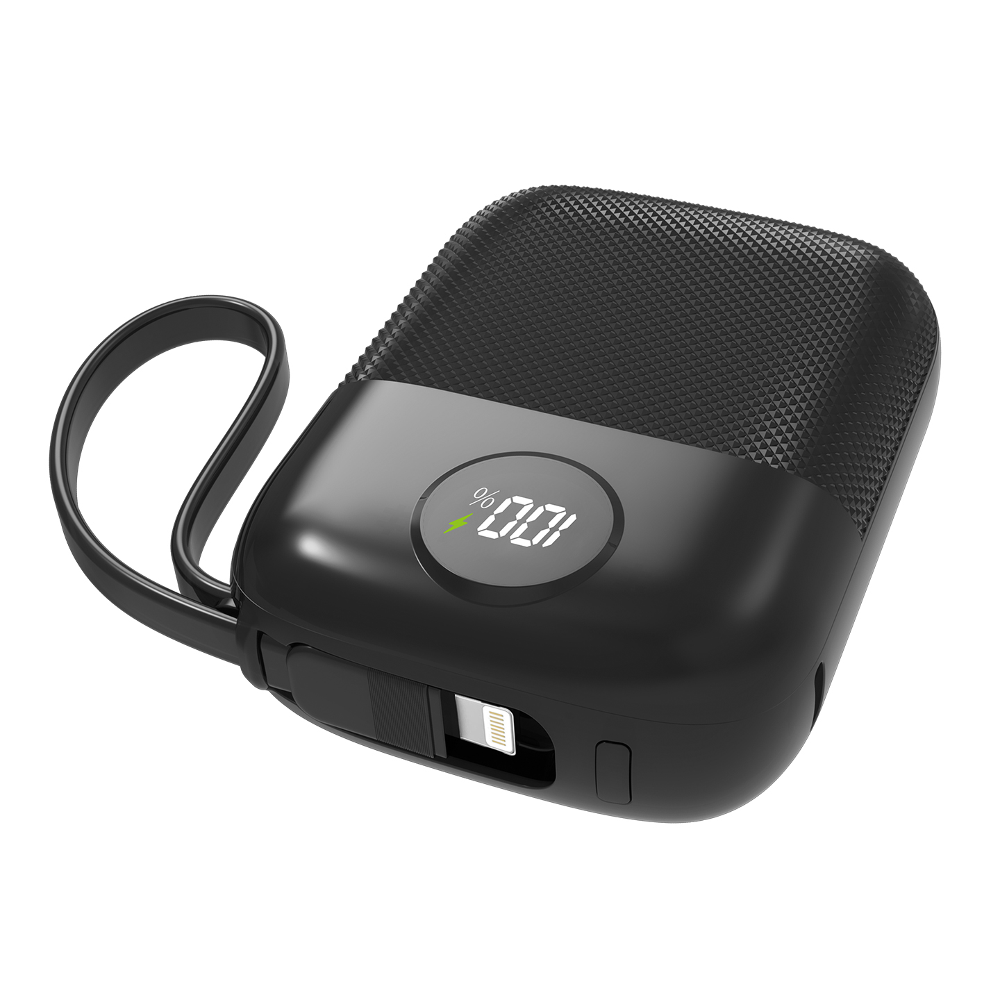 S-link MP110 10000mAh PD22.5W Type-C+Lightning Kablolu Siyah LCD Taşınabilir Pil Şarj Cihazı Powerbank