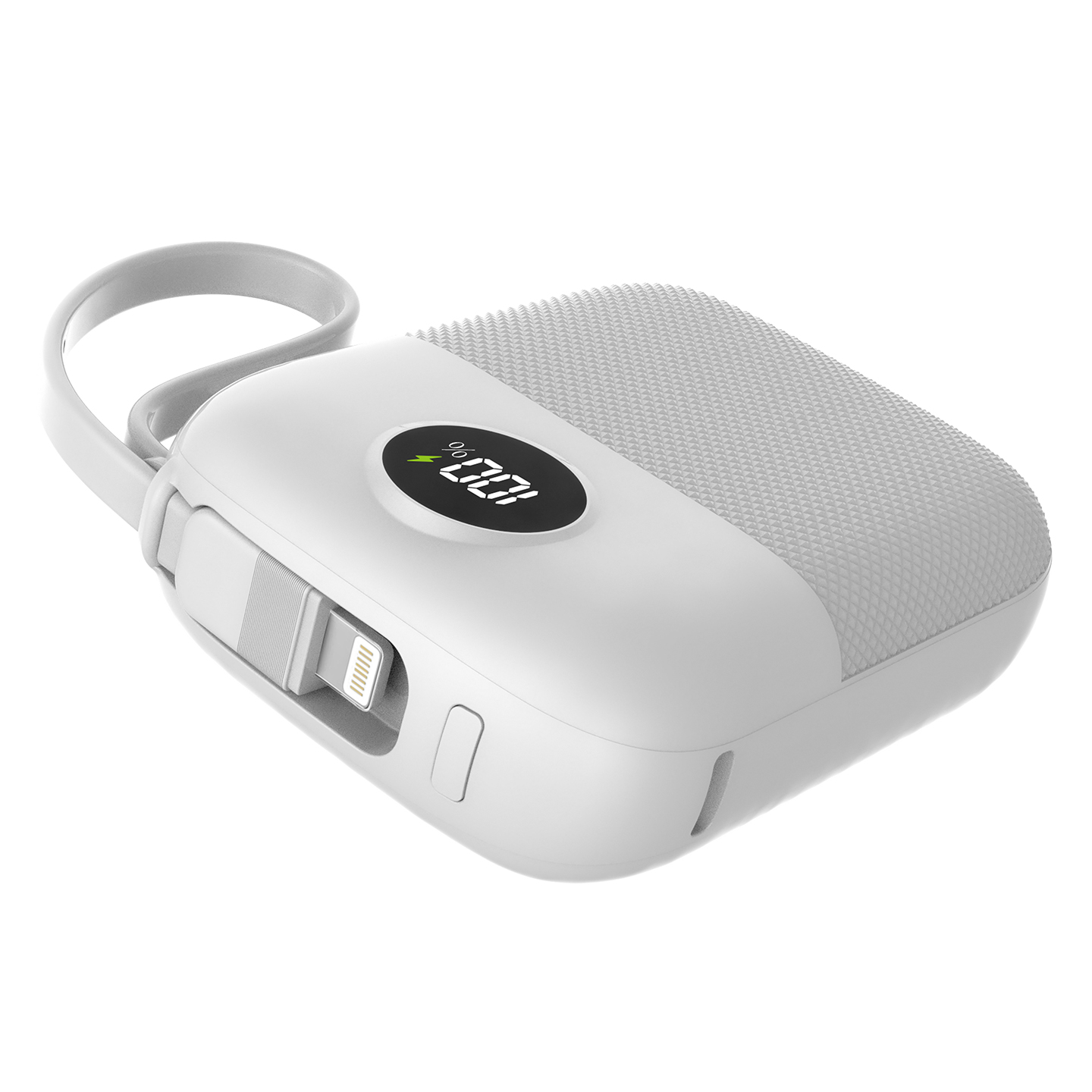 S-link MP110 10000mAh PD22.5W Type-C+Lightning Kablolu Beyaz LCD Taşınabilir Pil Şarj Cihazı Powerbank