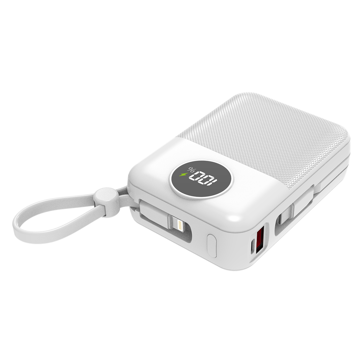 S-link MP120 20000mAh PD22.5W Type-C+Lightning Kablolu Beyaz LCD Taşınabilir Pil Şarj Cihazı Powerbank