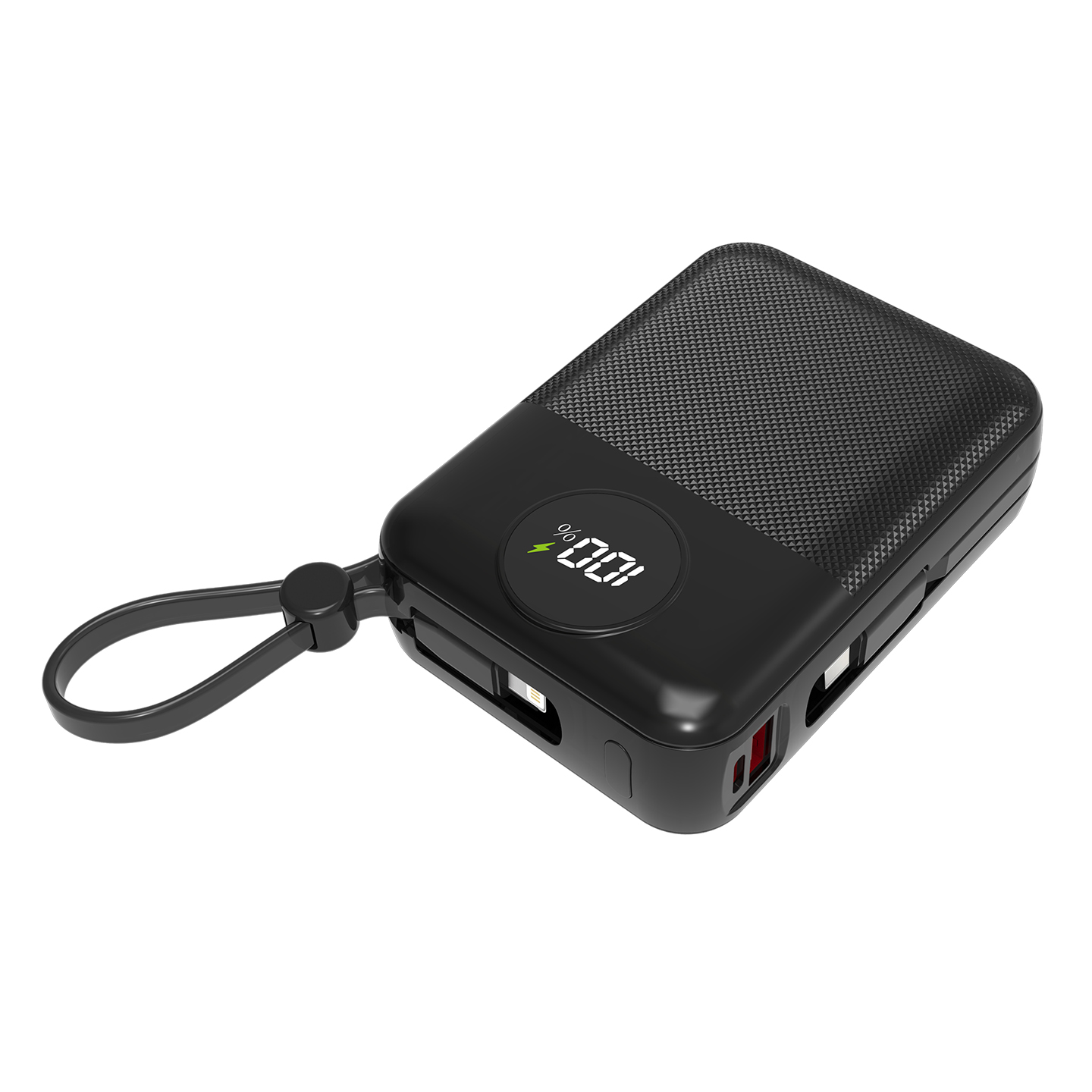 S-link MP120 20000mAh PD22.5W Type-C+Lightning Kablolu Siyah LCD Taşınabilir Pil Şarj Cihazı Powerbank