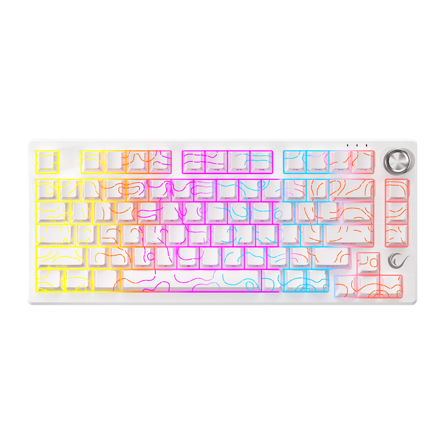 Rampage KB-R106 Crack 75 Beyaz RGB US Q Membrane Oyuncu Klavyesi