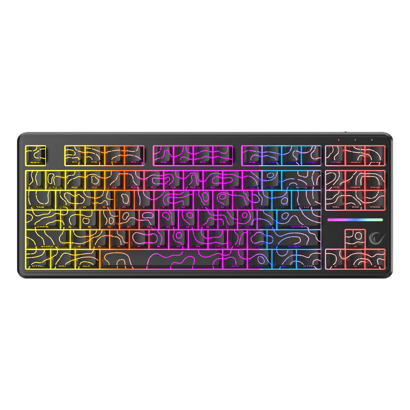 Rampage KB-R107 Crack TKL Siyah RGB US Q Membrane Oyuncu Klavyesi