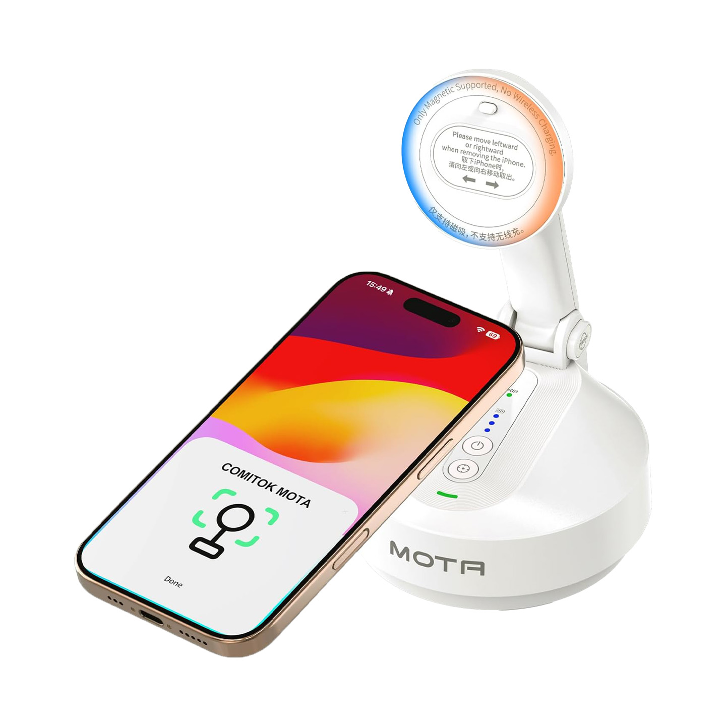 Comitok MOTA Sadece iPhone Uyumlu MFI Sertifikalı Beyaz 360 Stand