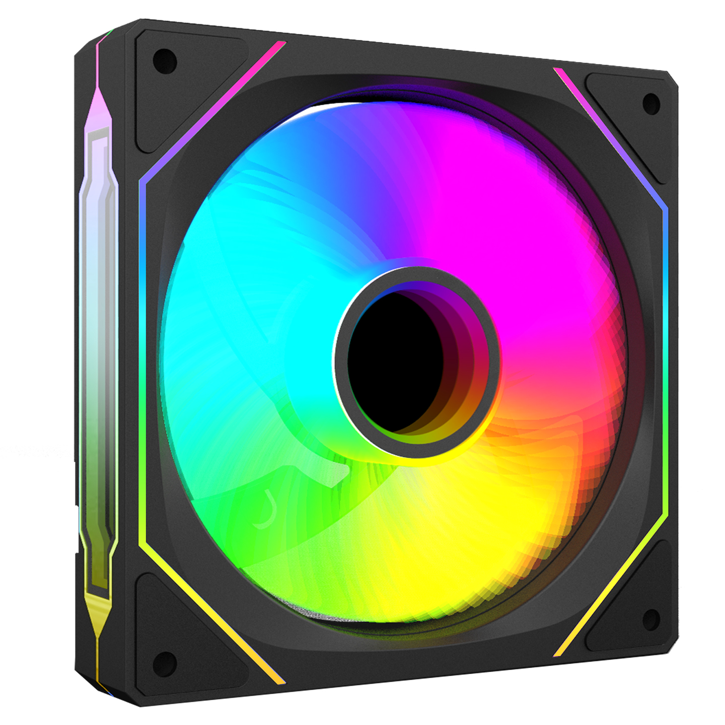 Rampage 7C-120SR 120*120*25mm Reverse Double Ring Aynalı ARGB Siyah Kasa Fanı