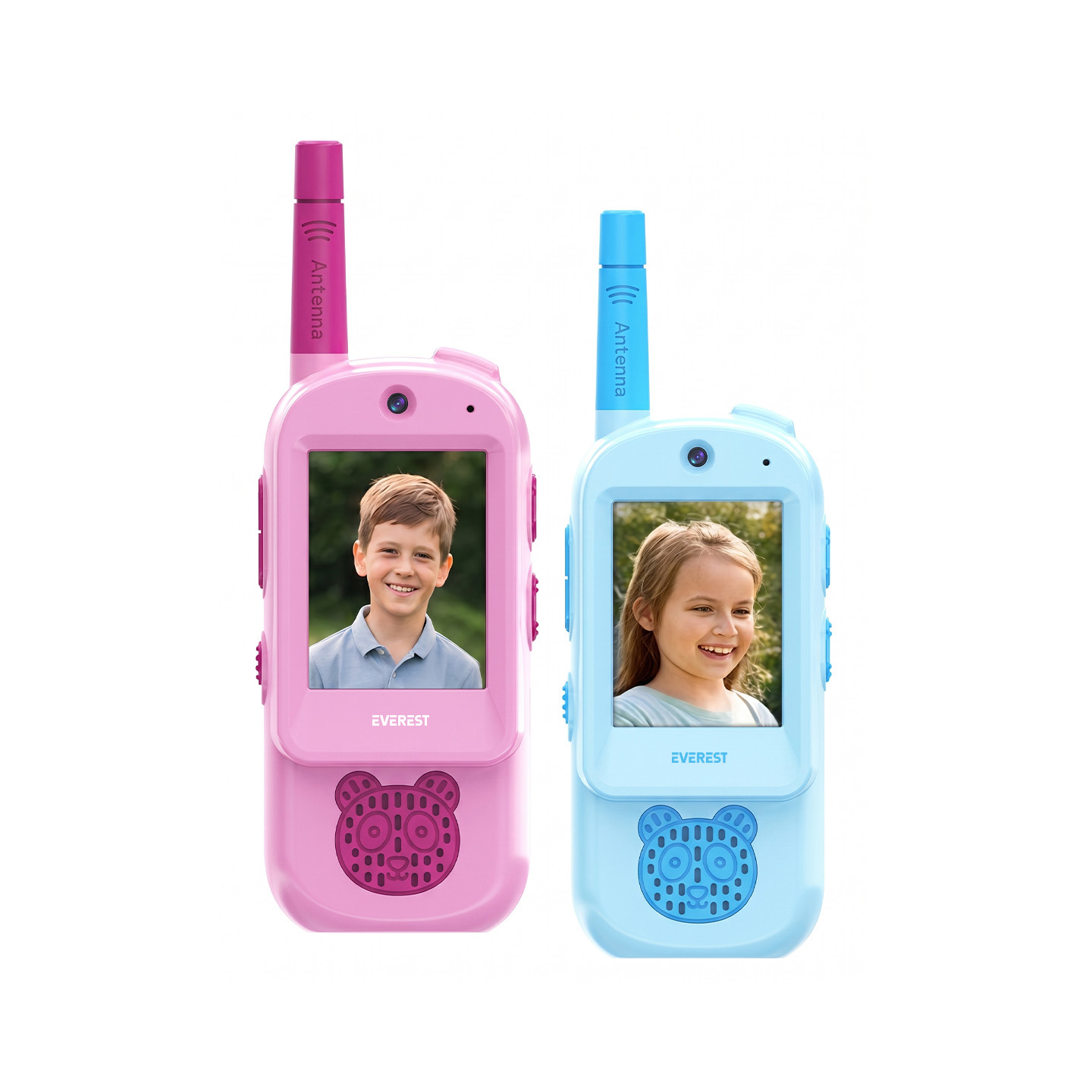 Everest D23 Mavi/Pembe 650mAh Şarjli 150km Menzil 640x480 Piksel Oyuncak Walkie Talkie