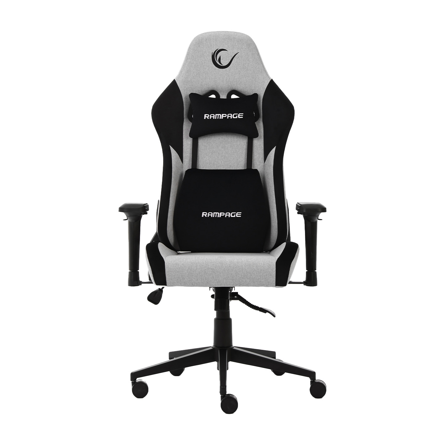 Rampage KL-R34 Salur Üst Seviye Terletmez Kumaş Metal Ayak Gri/Siyah Gaming Oyuncu Koltuğu