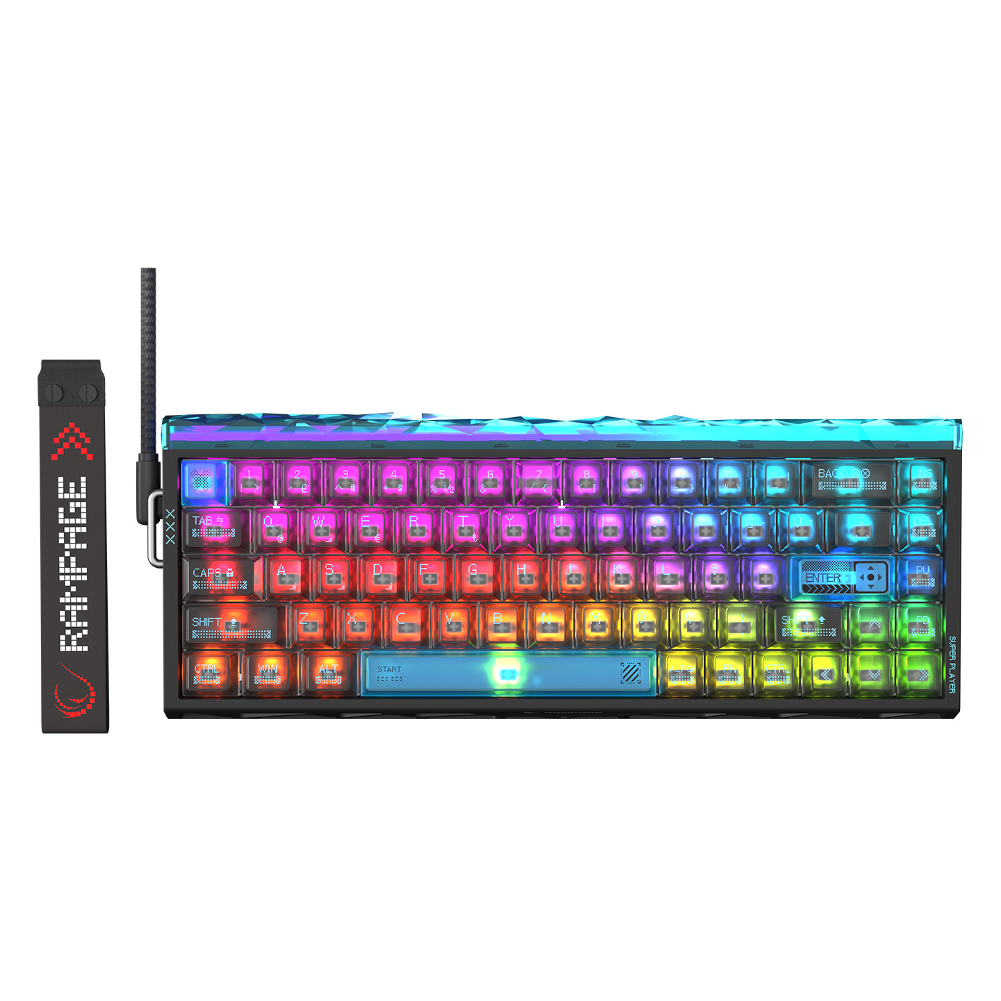 Rampage Pixel Siyah Hot Swap 8000 Hz Polling Rate RGB Rapid Trigger 128K Scan Rate Q PC+3D Printing Keycaps 5 Layers Gas