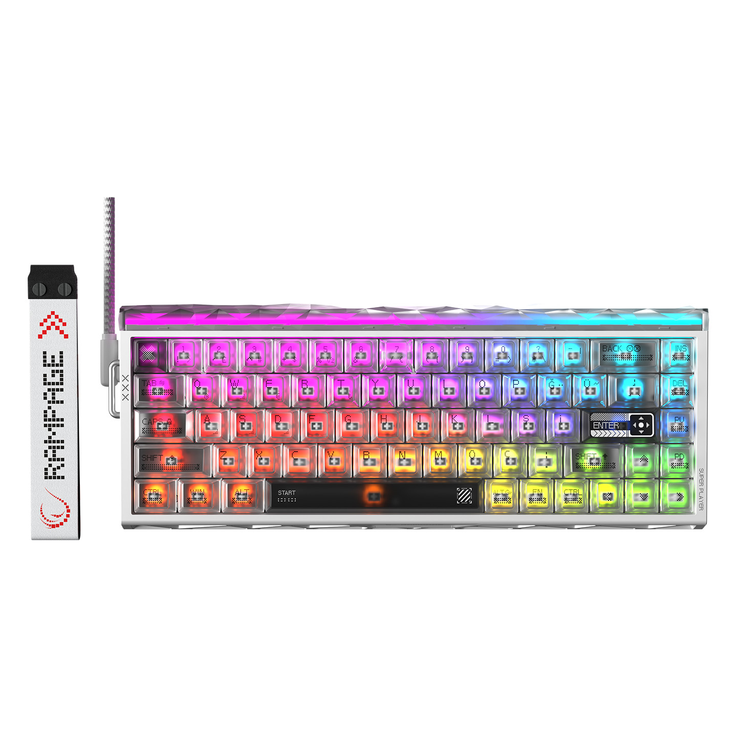 Rampage Pixel Beyaz Hot Swap 8000 Hz Polling Rate RGB Rapid Trigger 128K Scan Rate Q PC+3D Printing Keycaps 5 Layers Gas
