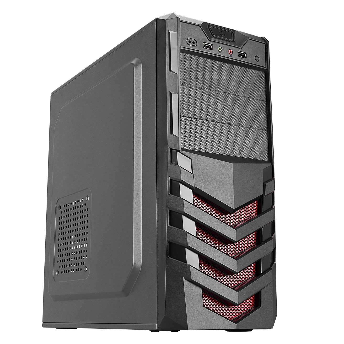 Everest 720R Peak-250W Black / Red 2 * Sata Mesh Metal Panel Case