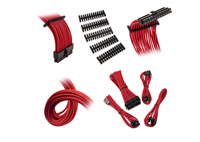 BitFenix ALCHEMY 2.0 24Pin CPU4+4Pin/PCI-E 16AWG Kırmızı Extension Kablo Kiti