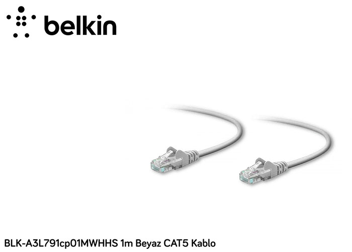 Belkin BLK-A3L791cp01MWHHS 1m Beyaz CAT5 Kablo