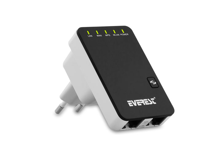 Everest EWR-523N2 Wireless-N Multi-Function 300Mbps Repeater + Access Point + Bridge Black Client Route