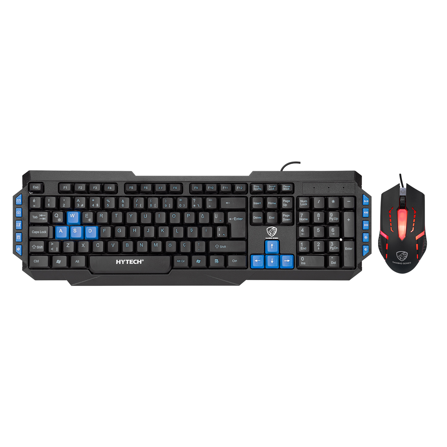 Hytech HYK-46 GAMY COMBO Siyah USB Mavi Tuşlu Q Gaming Oyuncu Klavye + Mouse Set