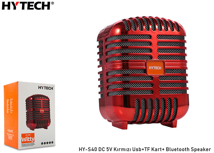 Hytech HY-S40 DC 5V Kırmızı Usb+TF Kart+Bluetooth Speaker