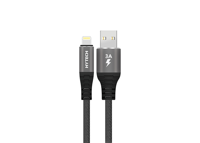 Hytech HY-X3102M 3A iPhone Lightning 2m Gri Şarj Kablosu