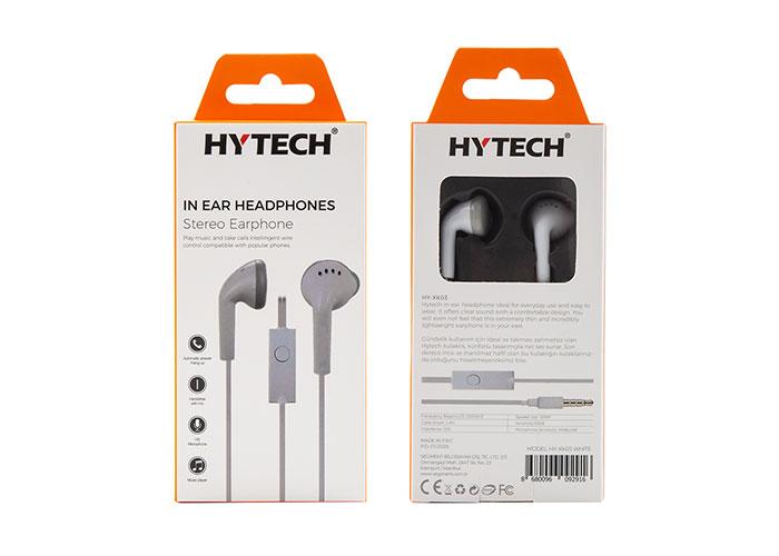 Hytech HY-XK03 Mobil Telefon Uyumlu Kulak içi Beyaz Mikrofonlu Kulaklık
