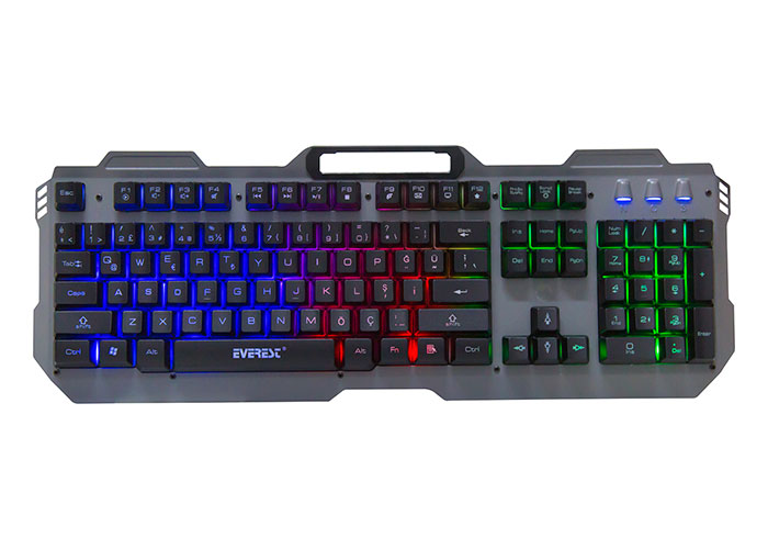 Everest KB-197 TITANIO USB Illuminated Q Metal Surface Gaming Keyboard