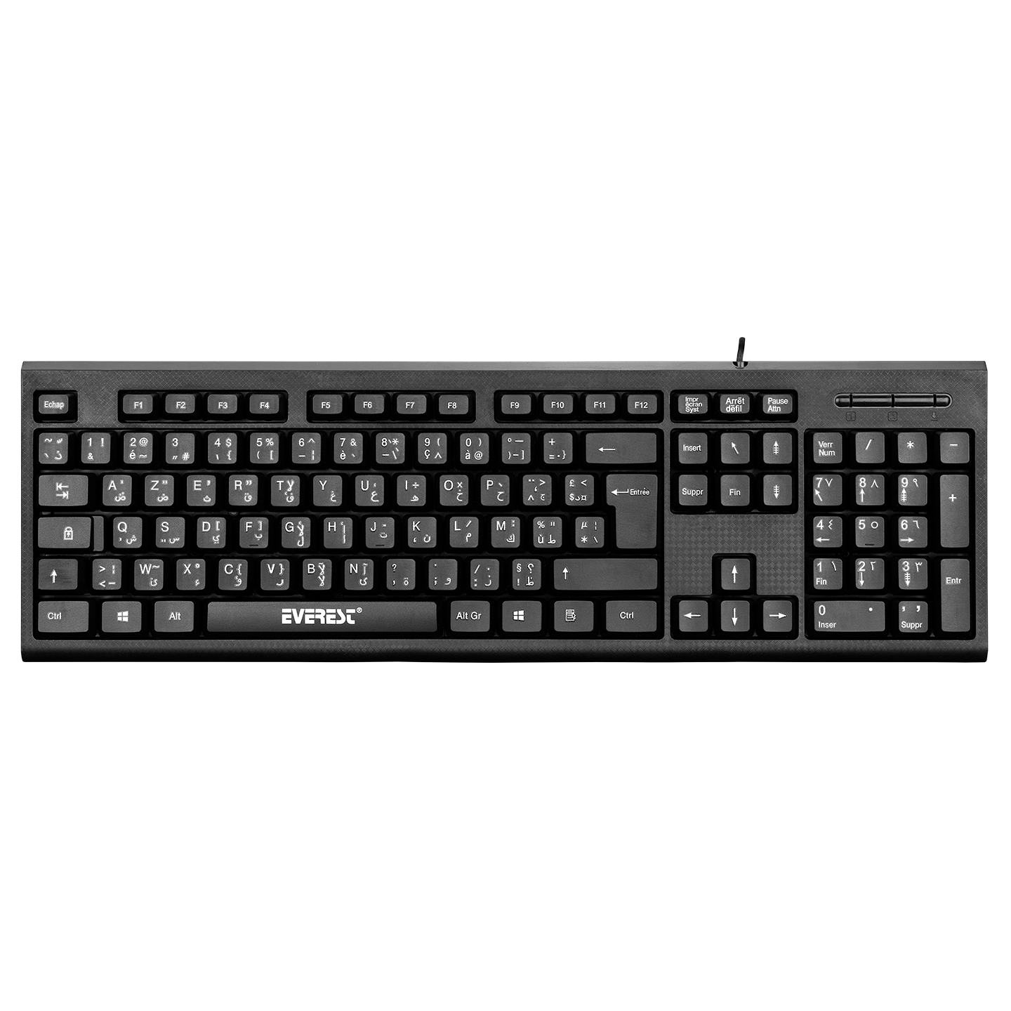 Everest KB-871U Siyah USB French/Arabic Layout Standart Klavye