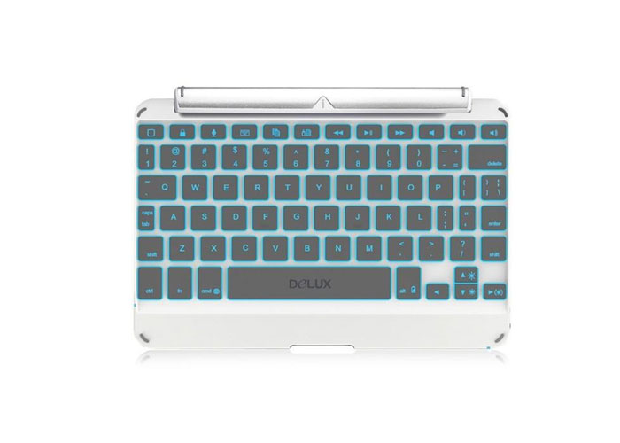 Everest KB-BT11 White Bluetooth iPad Mini Illuminated Delux Multimedia Wireless Stand / Keyboard