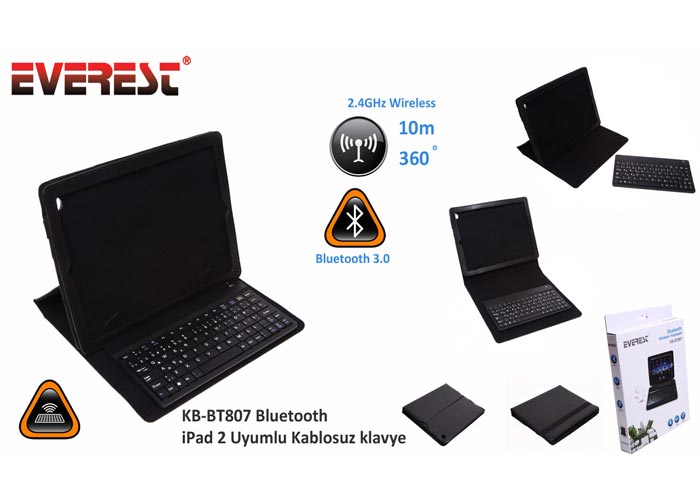 Everest KB-BT807 Bluetooth iPad 2 Compatible Q Multimedia Wireless keyboard