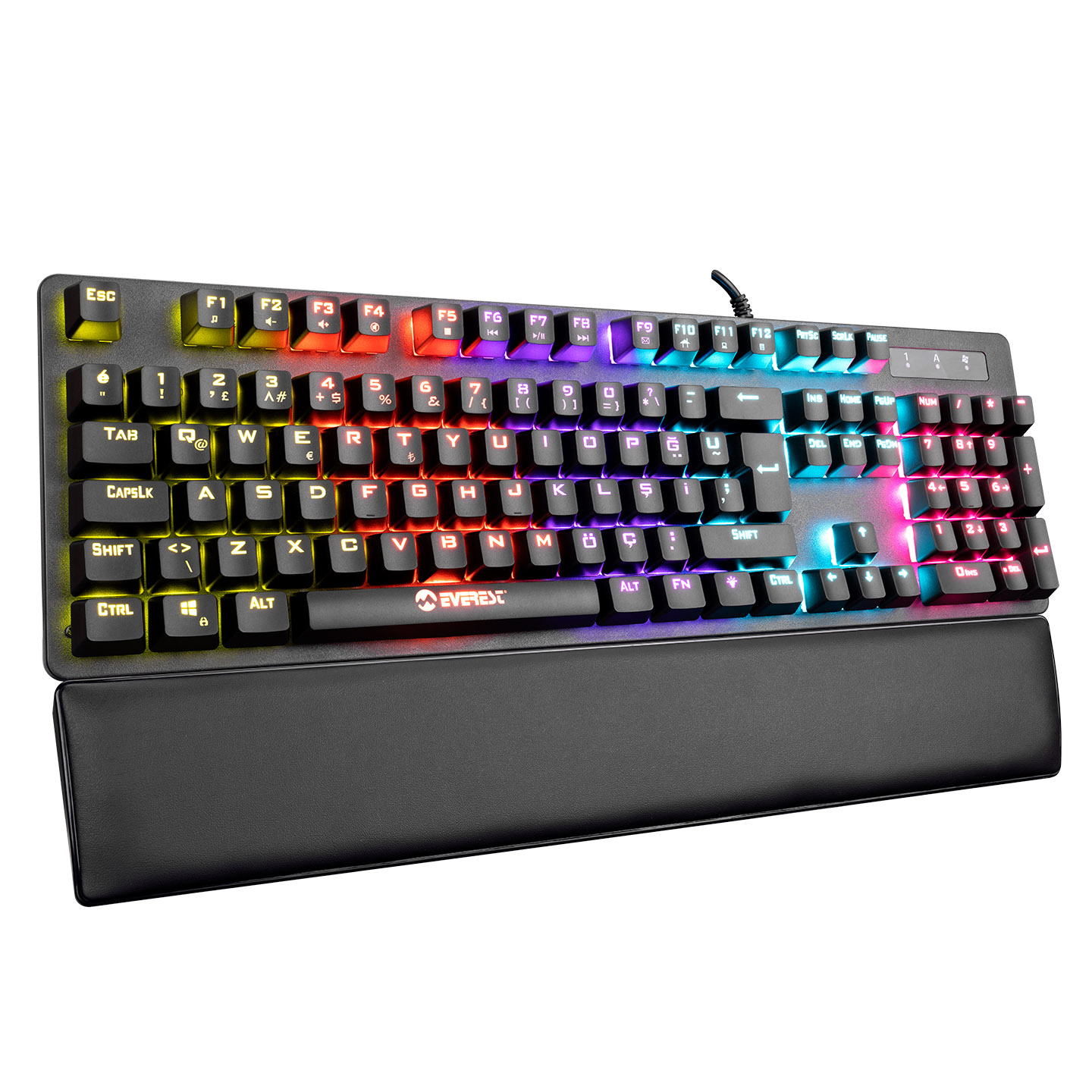 Everest KB-GX7 BLUESKY USB 9 Renk Led Aydınlatmalı Blue Switch Mekanik Gaming Oyuncu Klavyesi