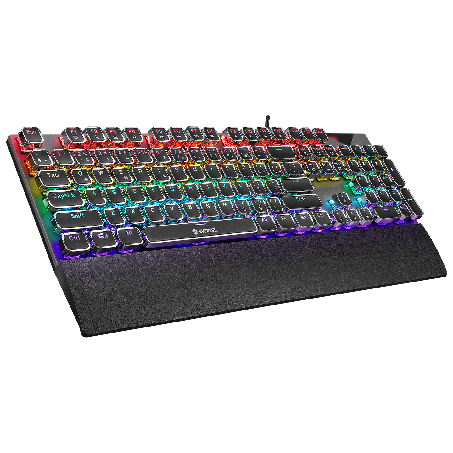 Everest KB-MK9 Gümüş USB Bilek Destekli Daktilo Tuşlu Mekanik Q Blue Switch Gaming Oyuncu Klavyesi