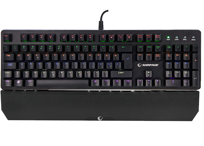 Rampage KB-R91 Black USB Rainbow Backlight Water Proof LC Layout Optical Switch Gaming Mechanical Keyboard