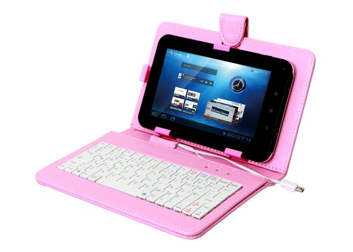 Everest KB-TAB07 7 Pink Micro + Mini Usb Turkish Q Keyboard Tablet Pc Case Cover