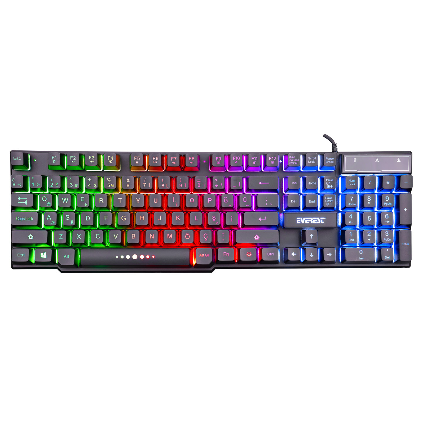 Everest KB-X88 Black USB Rainbow Backlit Q Player Keyboard