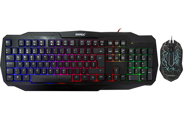 Everest KMX-86 Olivine Black Usb Rainbow Back Light LC Layout Standart Keyboard + Mouse Set