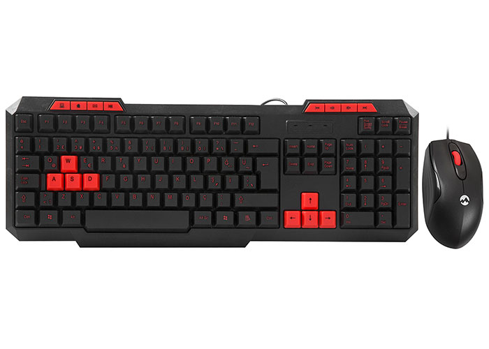 Everest KM-6825 Black Usb Red Key Turkish Multimedia Keyboard + Mouse Set/Combo